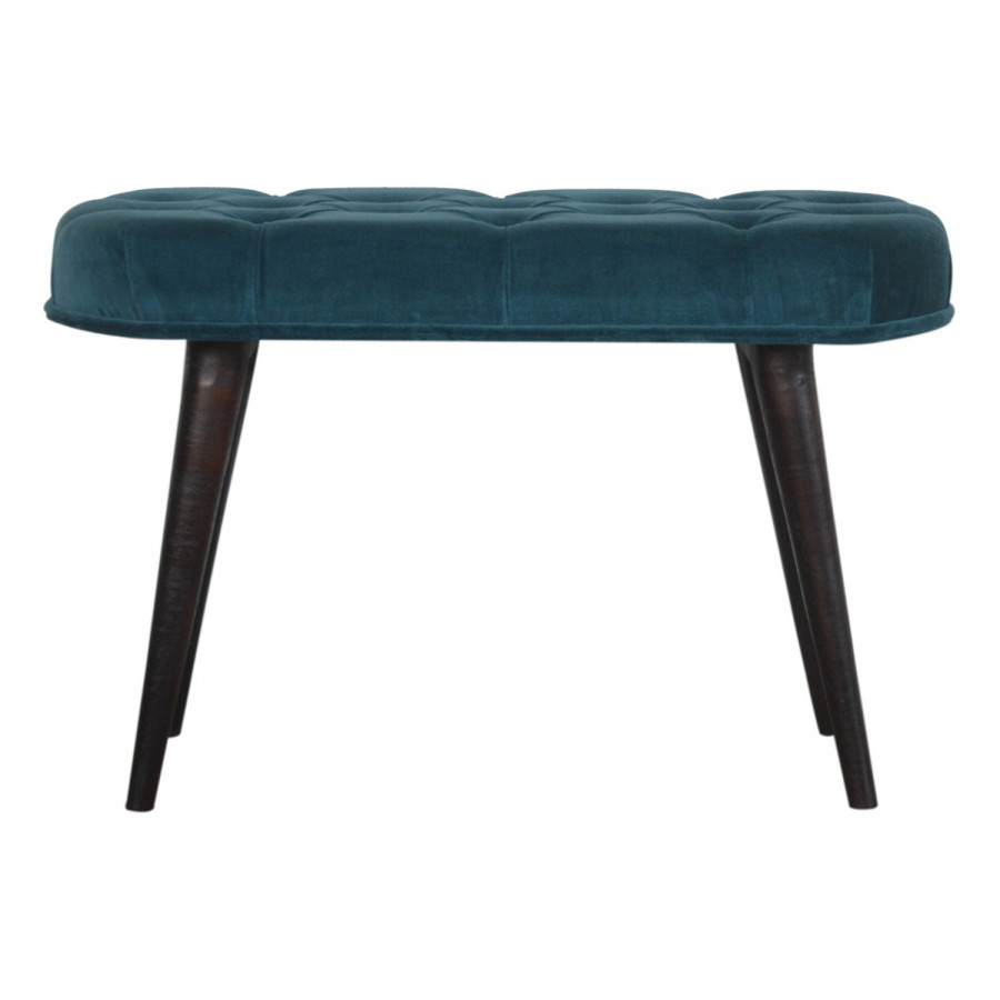 Artisan Deep Button Bench - Teal, Velvet