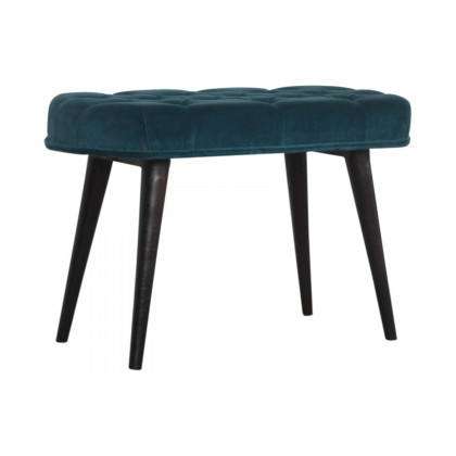 Artisan Deep Button Bench - Teal, Velvet