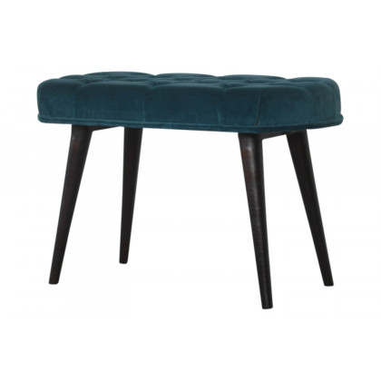 Artisan Deep Button Bench - Teal, Velvet