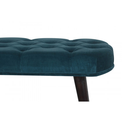 Artisan Deep Button Bench - Teal, Velvet