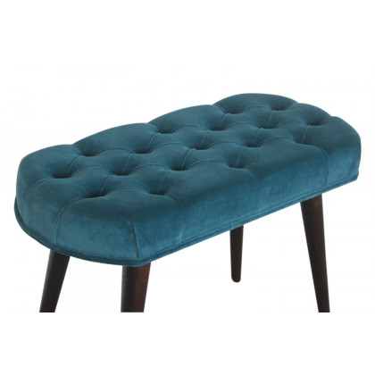 Artisan Deep Button Bench - Teal, Velvet