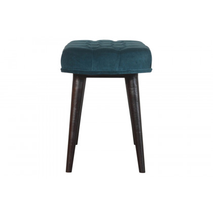 Artisan Deep Button Bench - Teal, Velvet
