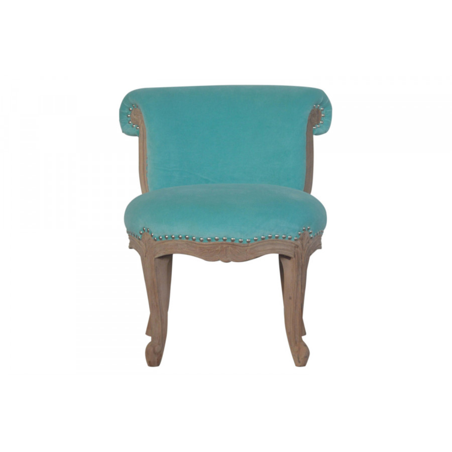 Artisan Studded Chair - Velvet, Aqua