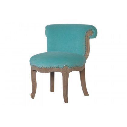 Artisan Studded Chair - Velvet, Aqua