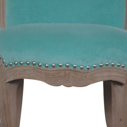 Artisan Studded Chair - Velvet, Aqua