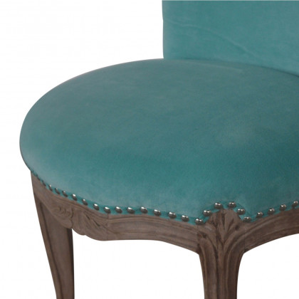 Artisan Studded Chair - Velvet, Aqua