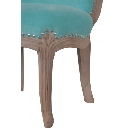 Artisan Studded Chair - Velvet, Aqua