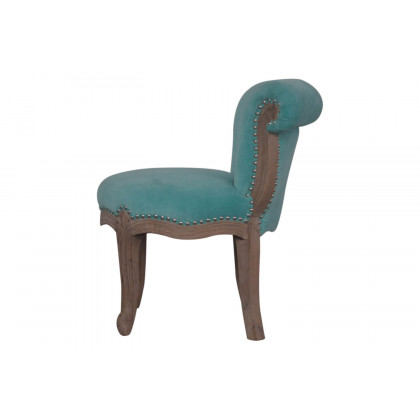Artisan Studded Chair - Velvet, Aqua