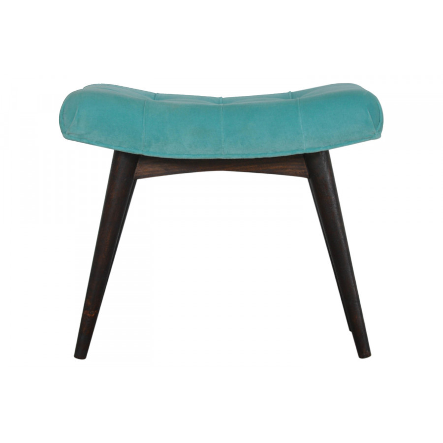 Artisan Curved Bench - Aqua, Velvet