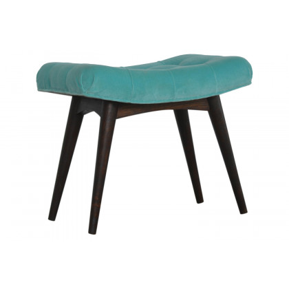 Artisan Curved Bench - Aqua, Velvet