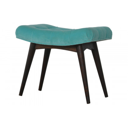 Artisan Curved Bench - Aqua, Velvet