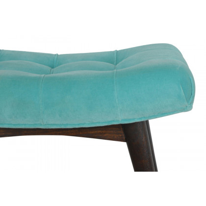 Artisan Curved Bench - Aqua, Velvet