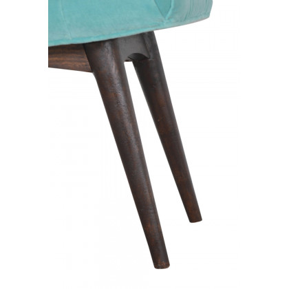 Artisan Curved Bench - Aqua, Velvet