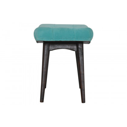 Artisan Curved Bench - Aqua, Velvet