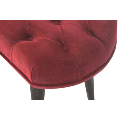 Artisan Deep Button Bench - Wine Red, Velvet