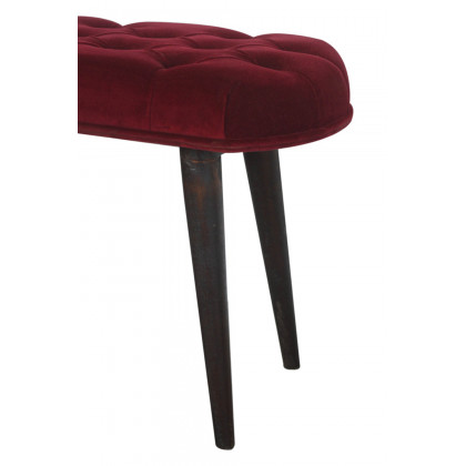 Artisan Deep Button Bench - Wine Red, Velvet
