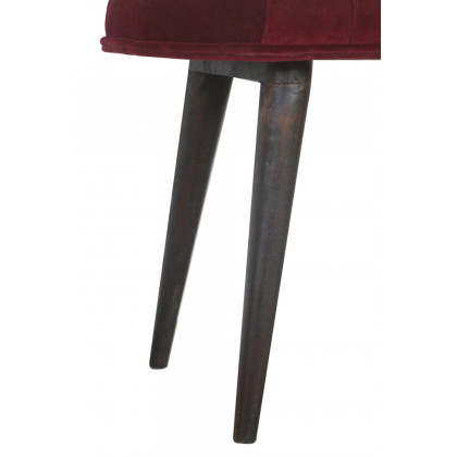 Artisan Deep Button Bench - Wine Red, Velvet