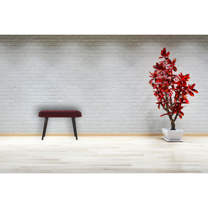 Artisan Deep Button Bench - Wine Red, Velvet