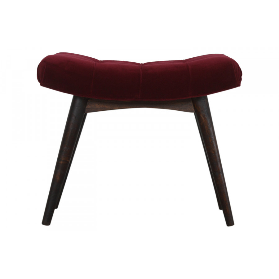 Artisan Curved Bench - Wine Red, Velvet