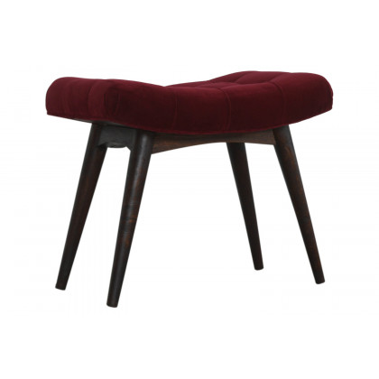 Artisan Curved Bench - Wine Red, Velvet