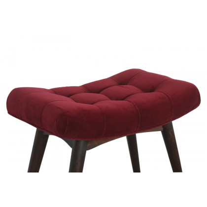 Artisan Curved Bench - Wine Red, Velvet