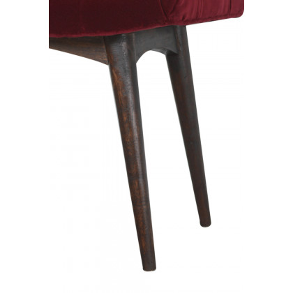 Artisan Curved Bench - Wine Red, Velvet