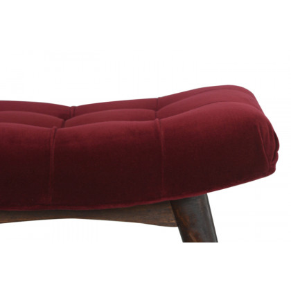 Artisan Curved Bench - Wine Red, Velvet