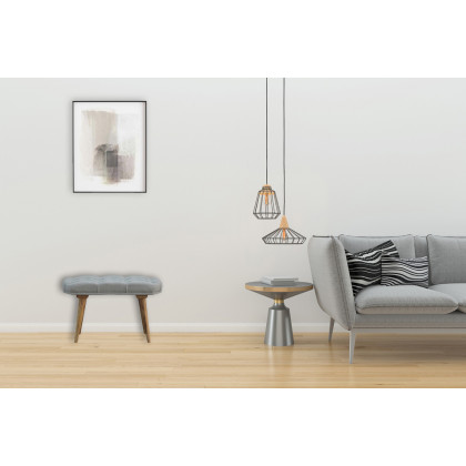 Artisan Deep Button Bench - Gray, Tweed