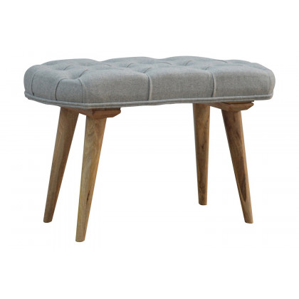 Artisan Deep Button Bench - Gray, Tweed