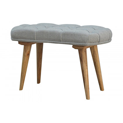 Artisan Deep Button Bench - Gray, Tweed