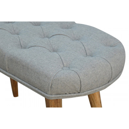 Artisan Deep Button Bench - Gray, Tweed