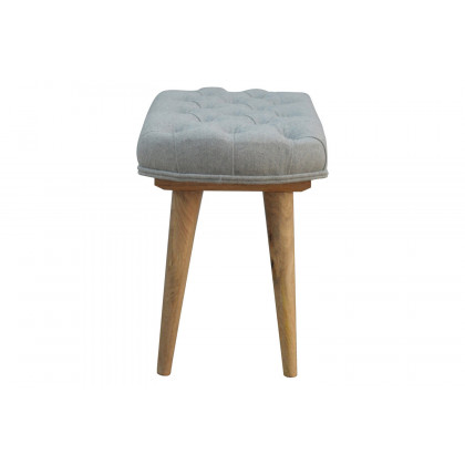 Artisan Deep Button Bench - Gray, Tweed