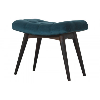 Artisan Curved Bench - Teal, Velvet