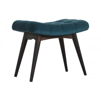 Artisan Curved Bench - Teal, Velvet
