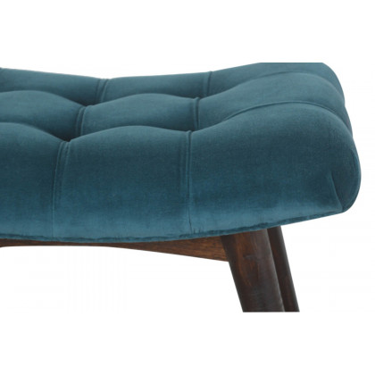 Artisan Curved Bench - Teal, Velvet