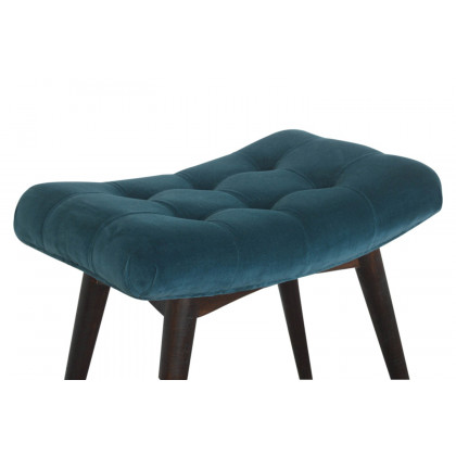 Artisan Curved Bench - Teal, Velvet