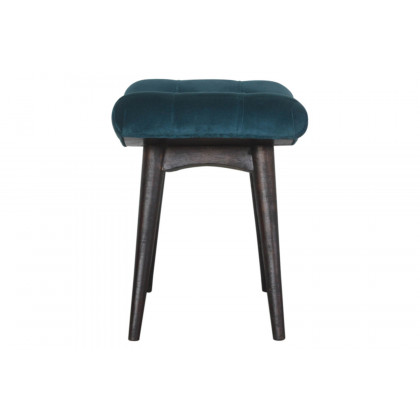 Artisan Curved Bench - Teal, Velvet