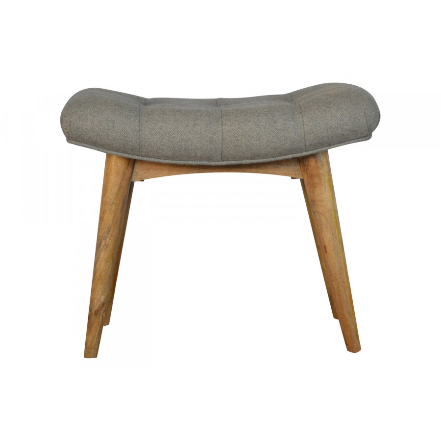 Artisan Curved Bench - Gray, Tweed