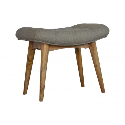 Artisan Curved Bench - Gray, Tweed