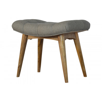 Artisan Curved Bench - Gray, Tweed