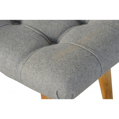 Artisan Curved Bench - Gray, Tweed