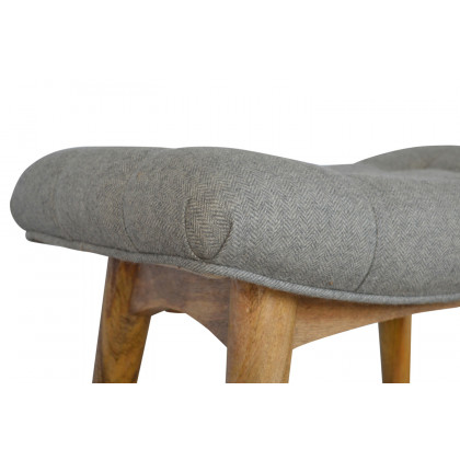Artisan Curved Bench - Gray, Tweed