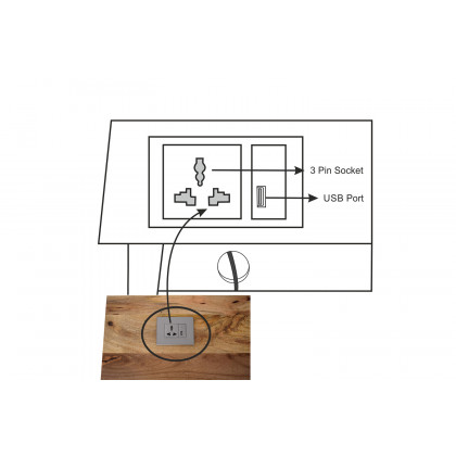Artisan Nordic Style Writing Desk with Cable access