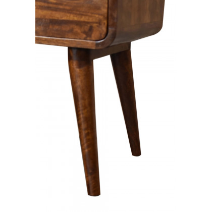 Artisan - Curved Bedside with Cable Access in Chestnut