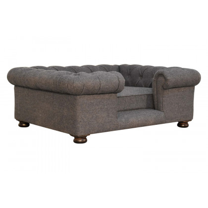 Artisan Battleship Pet Sofa Bed - Deep Button
