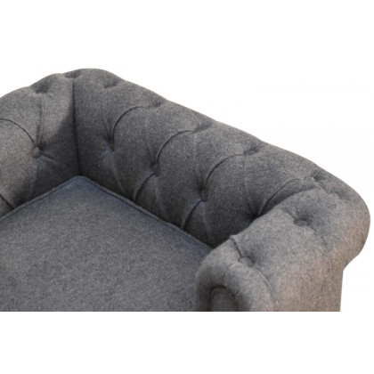 Artisan Battleship Pet Sofa Bed - Deep Button