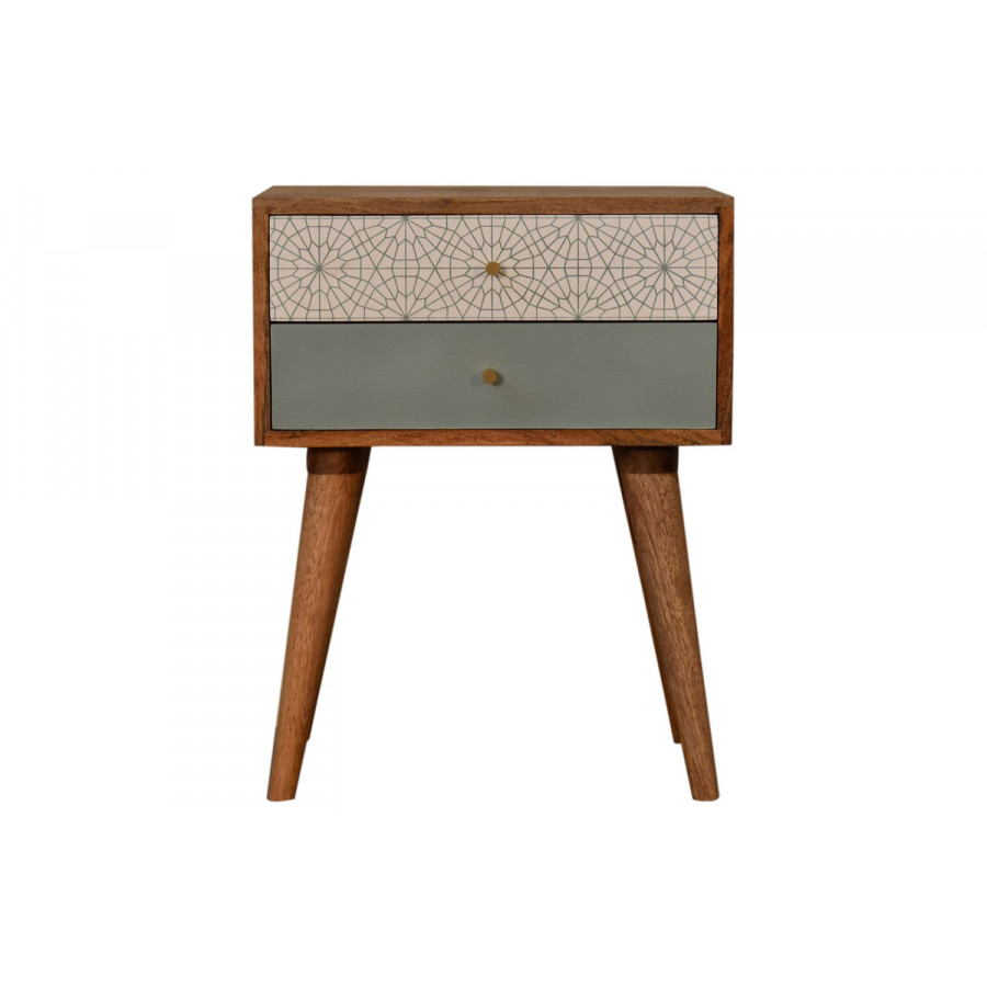 Artisan Patterned Bedside - Green