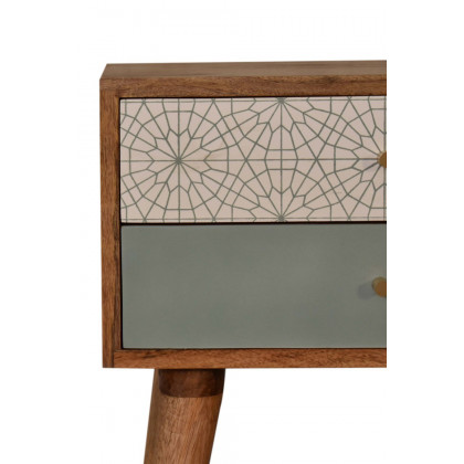 Artisan Patterned Bedside - Green