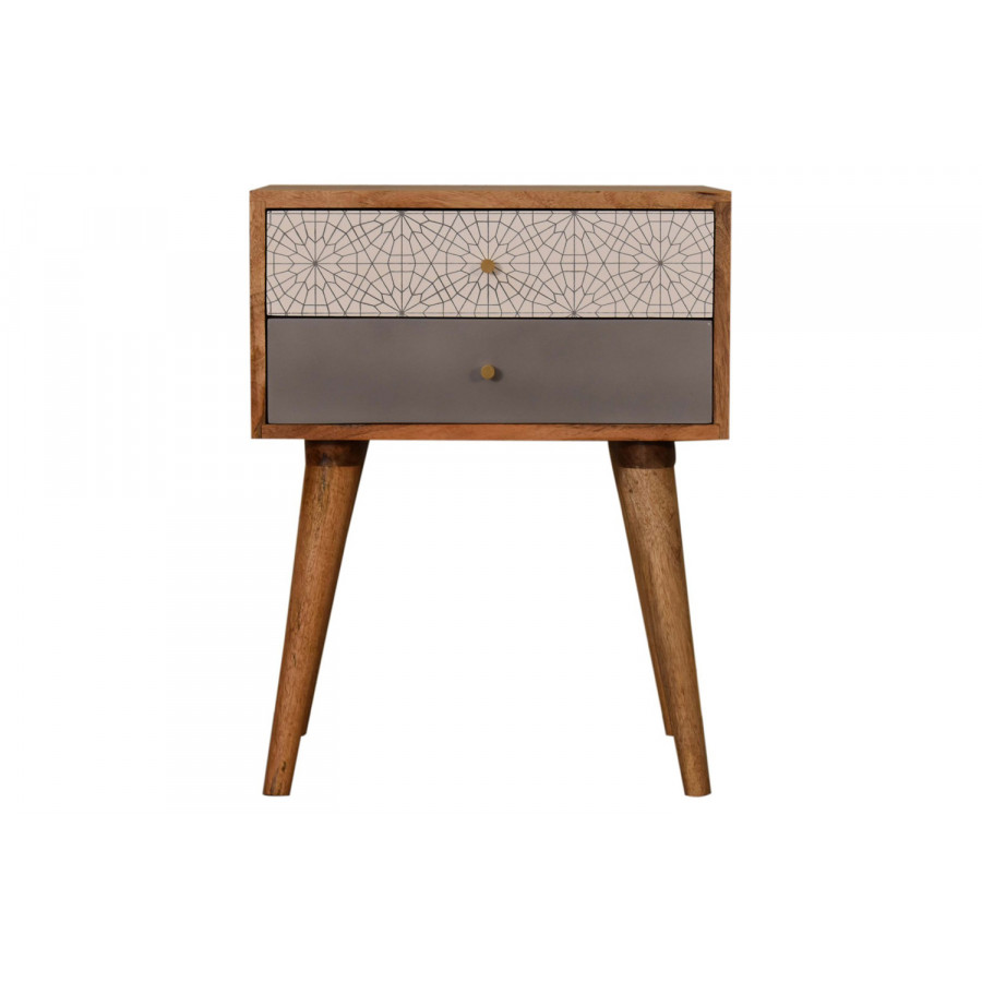 Artisan Patterned Bedside - Gray