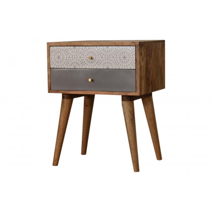 Artisan Patterned Bedside - Gray